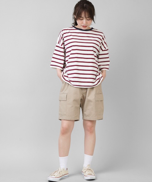 SPINNS（スピンズ）の「ハーフチノパンツ（チノパンツ・レディース・ブラック/ベージュ/グリーン・ONESIZE）」の10枚目の写真