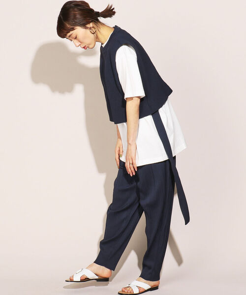 Rie Miller（リエミラー）の「後ろ開き片畦ベスト（ベスト・レディース・ネイビー/オレンジ・38）」の15枚目の写真