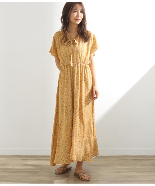 ワンピース ドレス Chille チル のワンピース フラワープリントボウタイワンピース 527 6060 を購入できます Chille ワンピース フラワープリントボウタイワンピース ワンピース Chille チル のファッション メーカー直送の