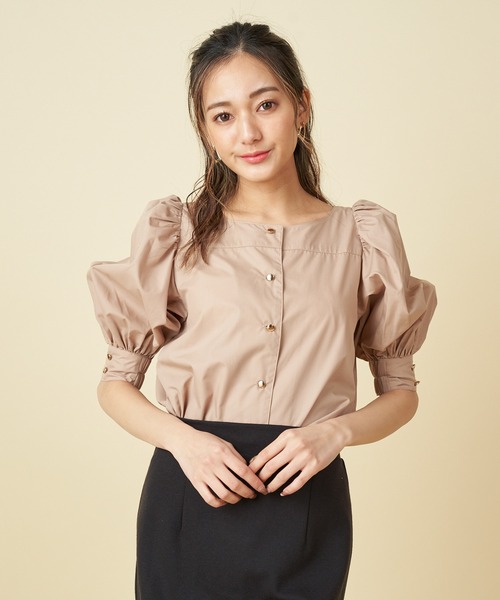 ROYAL PARTY（ロイヤルパーティー）の「パフスリーブボタンブラウス（シャツ/ブラウス・レディース・ベージュ/パープル/オフホワイト・FREE）」の13枚目の写真