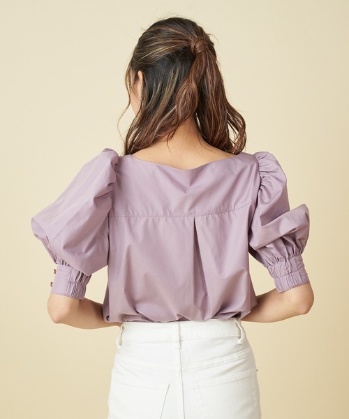 ROYAL PARTY（ロイヤルパーティー）の「パフスリーブボタンブラウス（シャツ/ブラウス・レディース・ベージュ/パープル/オフホワイト・FREE）」の22枚目の写真