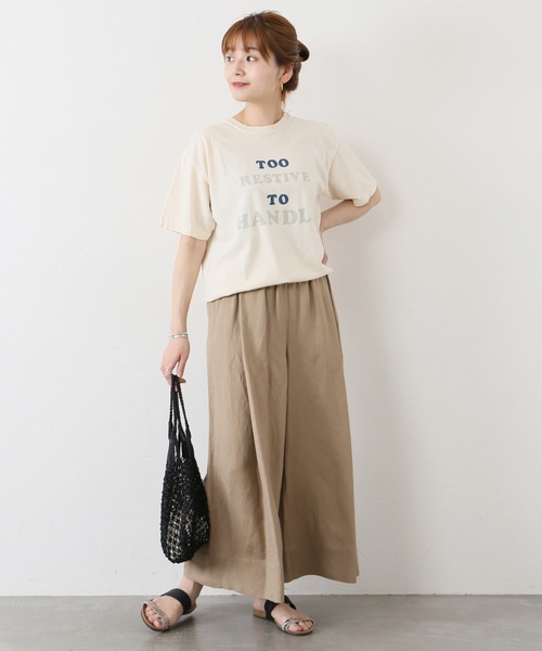ジャーナルスタンダード　麻ガウチョパンツ 体型カバー/低身長さんにも】麻調サイドベルト ガウチョパンツ