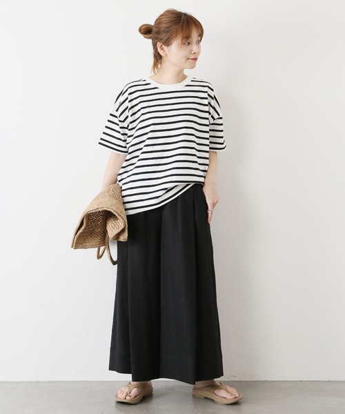 JOURNAL STANDARD（ジャーナルスタンダード）の「《WEB限定》レーヨン麻クロップドワイドパンツ◆（その他パンツ・レディース・ブラック/ベージュ・38/36）」の11枚目の写真