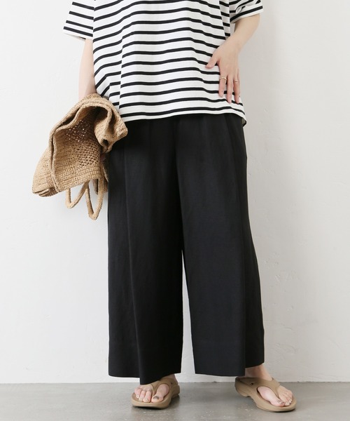 JOURNAL STANDARD（ジャーナルスタンダード）の「《WEB限定》レーヨン麻クロップドワイドパンツ◆（その他パンツ・レディース・ブラック/ベージュ・38/36）」の22枚目の写真