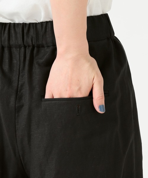 JOURNAL STANDARD（ジャーナルスタンダード）の「《WEB限定》レーヨン麻クロップドワイドパンツ◆（その他パンツ・レディース・ブラック/ベージュ・38/36）」の4枚目の写真