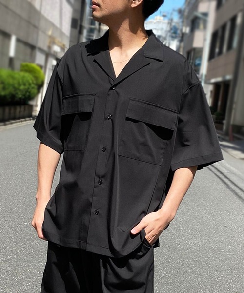 KGFR（カガフリ）の「直営店・WEB限定 KGFR(カガフリ)オーバーサイズオープンカラーシャツ（シャツ/ブラウス・メンズ・ライトグリーン/ベージュ/ライトグレー/ブラック・L）」の2枚目の写真