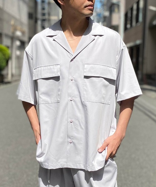 KGFR（カガフリ）の「直営店・WEB限定 KGFR(カガフリ)オーバーサイズオープンカラーシャツ（シャツ/ブラウス・メンズ・ライトグリーン/ベージュ/ライトグレー/ブラック・L）」の13枚目の写真