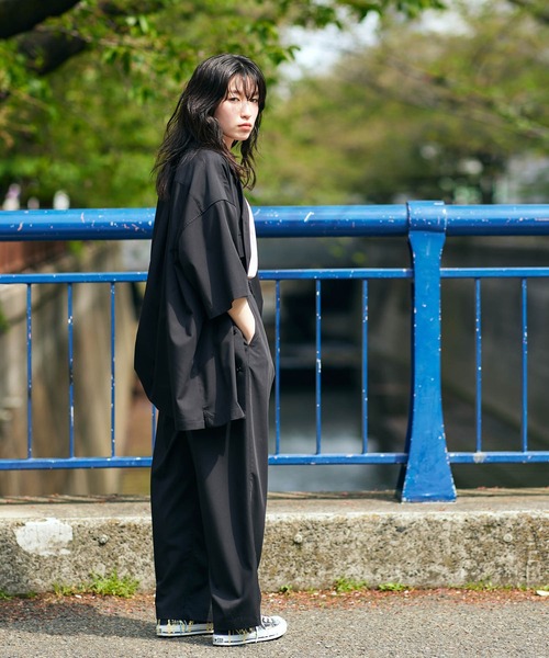 KGFR（カガフリ）の「直営店・WEB限定 KGFR(カガフリ)オーバーサイズオープンカラーシャツ（シャツ/ブラウス・メンズ・ライトグリーン/ベージュ/ライトグレー/ブラック・L）」の6枚目の写真