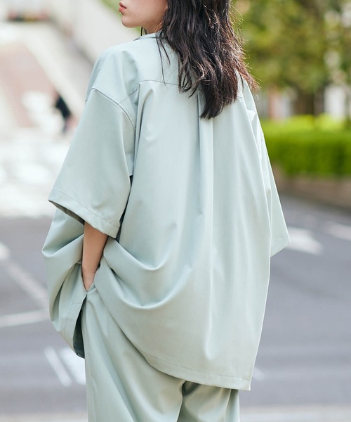 KGFR（カガフリ）の「直営店・WEB限定 KGFR(カガフリ)オーバーサイズオープンカラーシャツ（シャツ/ブラウス・メンズ・ライトグリーン/ベージュ/ライトグレー/ブラック・L）」の16枚目の写真