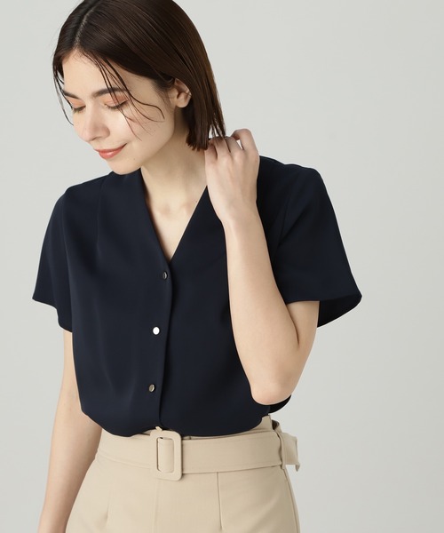 「N.（N. Natural Beauty Basic）」 半袖シャツ MEDIUM ネイビー レディース N.（N. Natural Beauty Basic）（エヌエヌナチュラル