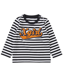 X-girl Stages | L/S T PATCHED SIGNATURE LOGO　(4T～7T)(Tシャツ/カットソー)
