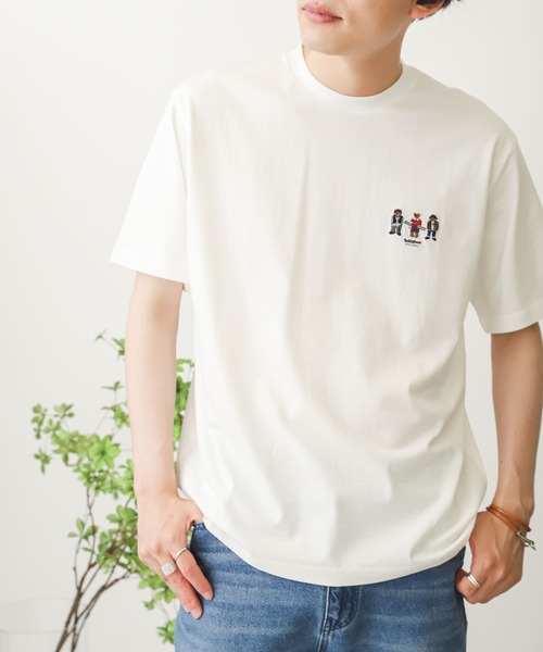 SENSE OF PLACE by URBAN RESEARCH(センスオブプレイスバイアーバンリサーチ)の「TeddyBear×SENSE OF PLACE 『別注』テディベアシシュウTシャツ B(Tシャツ/カットソー・メンズ・ホワイト・MEDIUM/LARGE)」の1枚目の写真