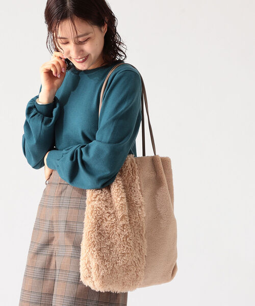 B:MING by BEAMS(ビーミングバイビームス)の「B:MING by BEAMS / ファーコンビ トートバッグ 21AW(トートバッグ・レディース・ベージュ/モカ・ONE SIZE)」の1枚目の写真