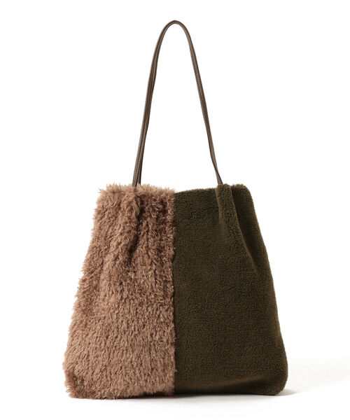 B:MING by BEAMS(ビーミングバイビームス)の「B:MING by BEAMS / ファーコンビ トートバッグ 21AW(トートバッグ・レディース・ベージュ/モカ・ONE SIZE)」の2枚目の写真