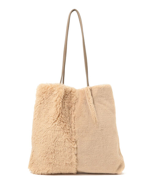 B:MING by BEAMS(ビーミングバイビームス)の「B:MING by BEAMS / ファーコンビ トートバッグ 21AW(トートバッグ・レディース・ベージュ/モカ・ONE SIZE)」の3枚目の写真