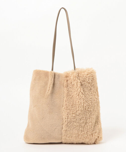 B:MING by BEAMS(ビーミングバイビームス)の「B:MING by BEAMS / ファーコンビ トートバッグ 21AW(トートバッグ・レディース・ベージュ/モカ・ONE SIZE)」の5枚目の写真