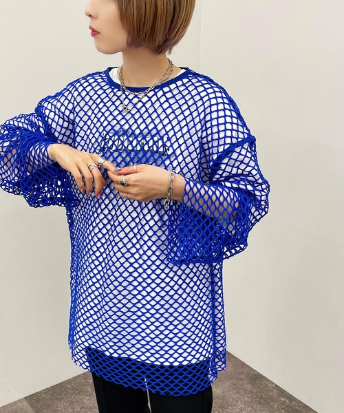 apres jour mignon（アプレジュールミニョン）の「メッシュトップス【ZOZOTOWN限定アイテム】【6PO】（Tシャツ/カットソー・レディース・ブラック/オフホワイト/ブルー・フリー/X-LARGE）」の20枚目の写真