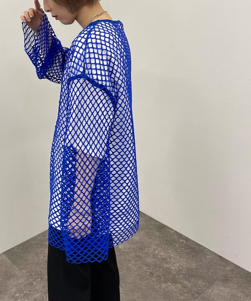 apres jour mignon（アプレジュールミニョン）の「メッシュトップス【ZOZOTOWN限定アイテム】【6PO】（Tシャツ/カットソー・レディース・ブラック/オフホワイト/ブルー・フリー/X-LARGE）」の4枚目の写真