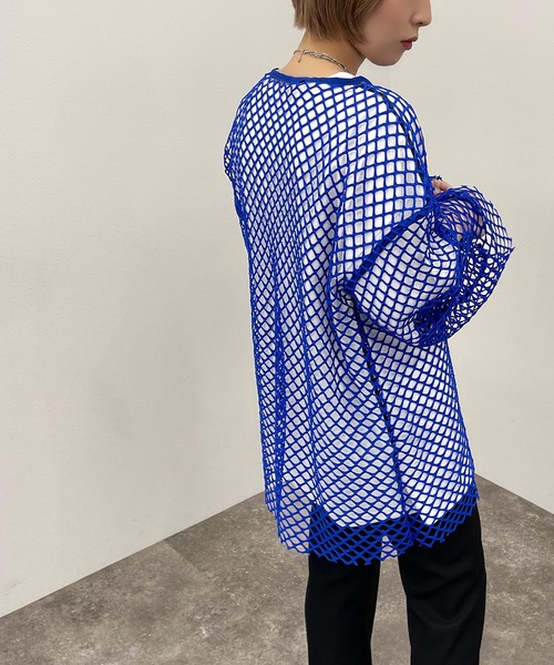 apres jour mignon（アプレジュールミニョン）の「メッシュトップス【ZOZOTOWN限定アイテム】【6PO】（Tシャツ/カットソー・レディース・ブラック/オフホワイト/ブルー・フリー/X-LARGE）」の5枚目の写真