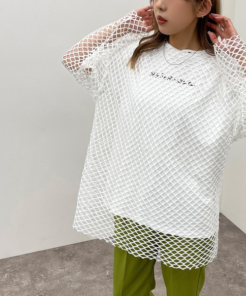 apres jour mignon（アプレジュールミニョン）の「メッシュトップス【ZOZOTOWN限定アイテム】【6PO】（Tシャツ/カットソー・レディース・ブラック/オフホワイト/ブルー・フリー/X-LARGE）」の14枚目の写真