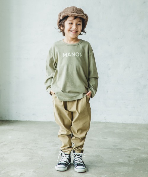 pairmanon（ペアマノン）の「【プレミアムコットン100】ユニセックス 総柄プリント長袖Tシャツ２点セット（Tシャツ/カットソー・キッズ・ミント/グレイッシュベージュ/カーキ/ブルー系その他3・140/150/130/90/100/110/120）」の10枚目の写真