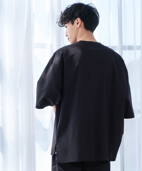improves（インプローブス）の「麻レーヨン オーバーサイズ 胸ポケット 半袖Tシャツ セットアップ対応（Tシャツ/カットソー・メンズ・ライトグレー/ブラック/ネイビー/カーキ/ライトベージュ/キナリ・MEDIUM/LARGE）」の11枚目の写真