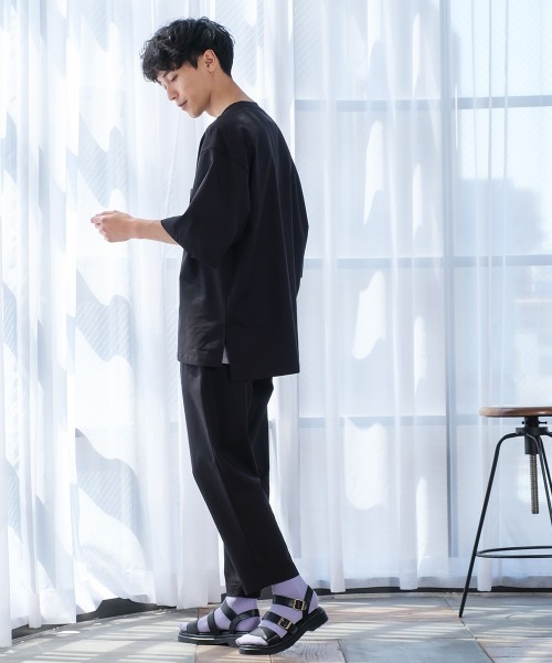 improves（インプローブス）の「麻レーヨン オーバーサイズ 胸ポケット 半袖Tシャツ セットアップ対応（Tシャツ/カットソー・メンズ・ライトグレー/ブラック/ネイビー/カーキ/ライトベージュ/キナリ・MEDIUM/LARGE）」の12枚目の写真