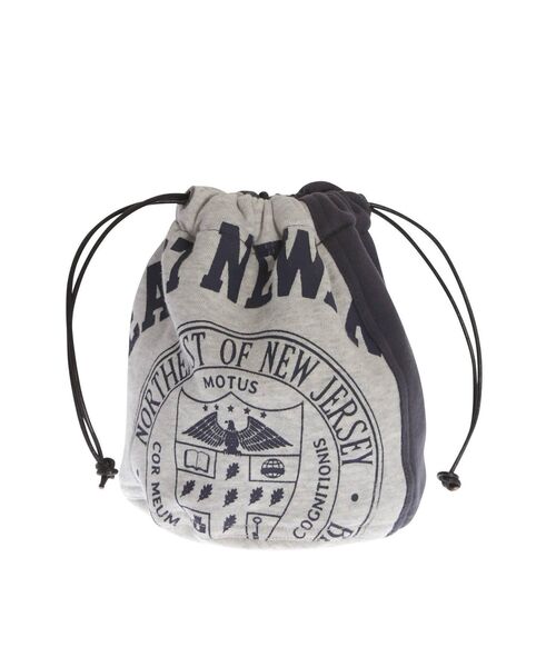 Ungrid（アングリッド）の「ロゴ巾着バッグ（ハンドバッグ・レディース・ライトグレー/ネイビー・FREE）」の3枚目の写真