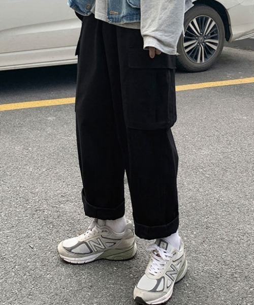 KOR(ケーオーアール)の「ルーズストレート ミリタリーカーゴパンツ(カーゴパンツ・メンズ・ブラック/グレー/オリーブ・M/L/XL)」の16枚目の写真