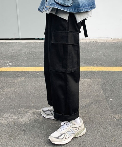 KOR(ケーオーアール)の「ルーズストレート ミリタリーカーゴパンツ(カーゴパンツ・メンズ・ブラック/グレー/オリーブ・M/L/XL)」の21枚目の写真