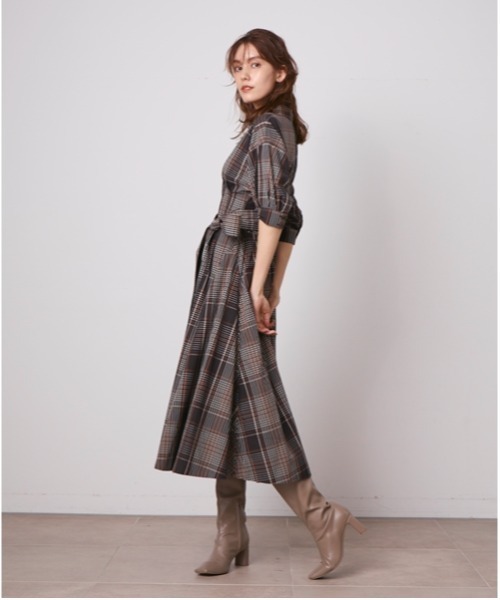 セール Online限定 コットンチェックシャツワンピース ワンピース Snidel スナイデル のファッション通販 Zozotown