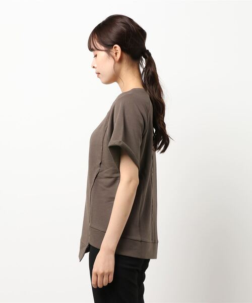 ReNorm（リノーム）の「ミニ裏毛アシメデザイントップス（Tシャツ/カットソー・レディース・ブラウン/ダークグレー・フリー）」の15枚目の写真