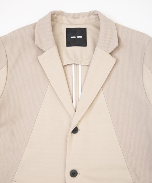OURET（オーレット）の「ストレッチコールポンチ 2Ｂジャケット（テーラードジャケット・メンズ・ブラック/ベージュ・1/2/3）」の10枚目の写真