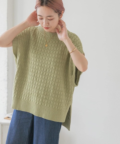 ITEMS URBANRESEARCH（アイテムズ アーバンリサーチ）の「ニットベスト（ベスト・レディース・ライトカーキ/アイボリー/パープル/ブラック/ベージュ・FREE）」の6枚目の写真