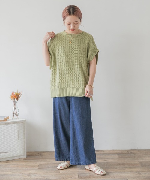ITEMS URBANRESEARCH（アイテムズ アーバンリサーチ）の「ニットベスト（ベスト・レディース・ライトカーキ/アイボリー/パープル/ブラック/ベージュ・FREE）」の9枚目の写真