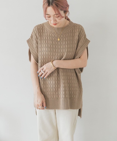 ITEMS URBANRESEARCH（アイテムズ アーバンリサーチ）の「ニットベスト（ベスト・レディース・ライトカーキ/アイボリー/パープル/ブラック/ベージュ・FREE）」の21枚目の写真