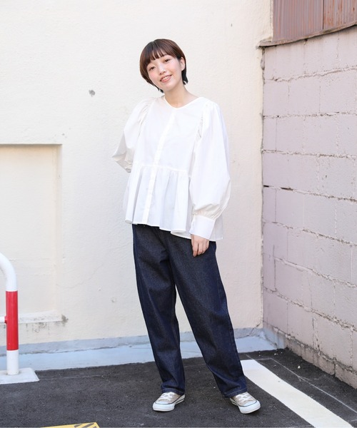 sakishimatokyo(サキシマトーキョー)の「「ボリュームギャザースリーブブラウス」(シャツ/ブラウス・レディース・ブラック/オフホワイト/ライトグリーン・FREE)」の7枚目の写真