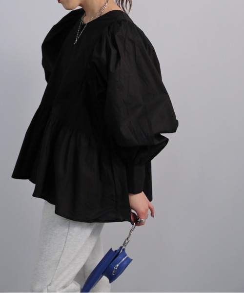 sakishimatokyo(サキシマトーキョー)の「「ボリュームギャザースリーブブラウス」(シャツ/ブラウス・レディース・ブラック/オフホワイト/ライトグリーン・FREE)」の18枚目の写真