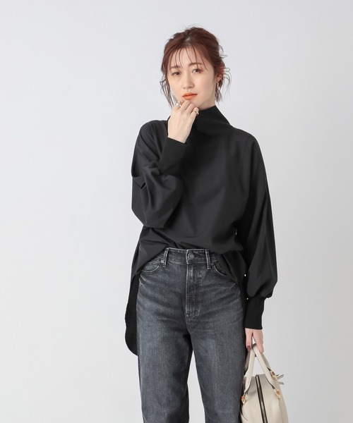 RIVE DROITE（リヴドロワ）の「きれい目にもカジュアルにもマッチする　ライトタンブラーハイネックシャツ（シャツ/ブラウス・レディース・オフホワイト/ブラック・FREE）」の20枚目の写真