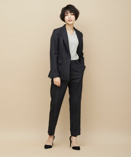 CLEARIMPRESSION （クリアインプレッション）の「【洗えるセットアップ】ピンヘッドピークドラペルジャケット（スーツジャケット・レディース・ブラック/ネイビー・11号/9号/7号）」の11枚目の写真