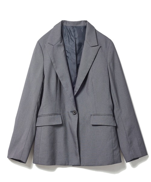 CLEARIMPRESSION （クリアインプレッション）の「【洗えるセットアップ】ピンヘッドピークドラペルジャケット（スーツジャケット・レディース・ブラック/ネイビー・11号/9号/7号）」の3枚目の写真