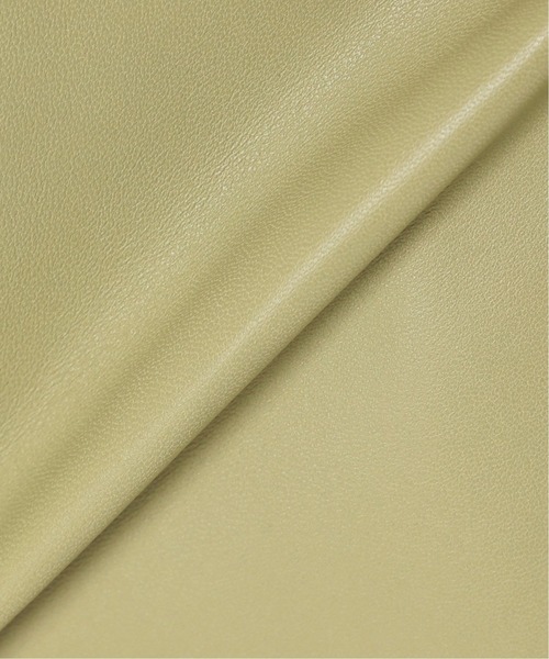 Simplicite（サンプリシテ）の「ラムレザー クルーネックジャケット◆（ノーカラージャケット・レディース・ブラック/カーキ・SMALL/MEDIUM）」の21枚目の写真