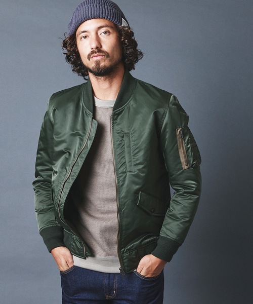 Magine(マージン)の「66NYLON THINSULATE L-2 BLOUSON ナイロン シンサレート L-2 ブルゾン(MA-1・メンズ・ブラック/ネイビー/オリーブ・46/48/44)」の3枚目の写真