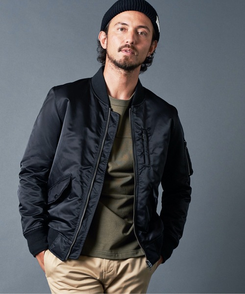 Magine(マージン)の「66NYLON THINSULATE L-2 BLOUSON ナイロン シンサレート L-2 ブルゾン(MA-1・メンズ・ブラック/ネイビー/オリーブ・46/48/44)」の4枚目の写真