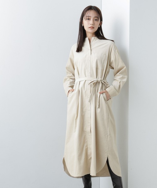 セール】【WEB限定】コーデュロイシャツワンピース（シャツワンピース