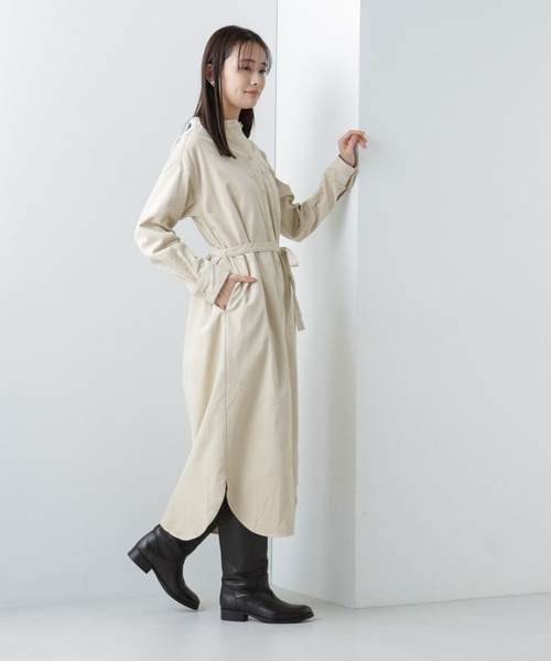 セール】【WEB限定】コーデュロイシャツワンピース（シャツワンピース