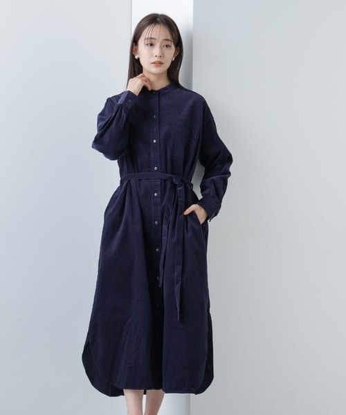 セール】【WEB限定】コーデュロイシャツワンピース（シャツワンピース