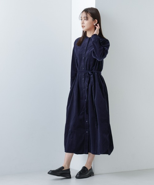 NANO universe(ナノユニバース)の「【WEB限定】コーデュロイシャツワンピース(シャツワンピース・レディース・ベージュ/ネイビー/アイボリー・マルチサイズ)」の16枚目の写真
