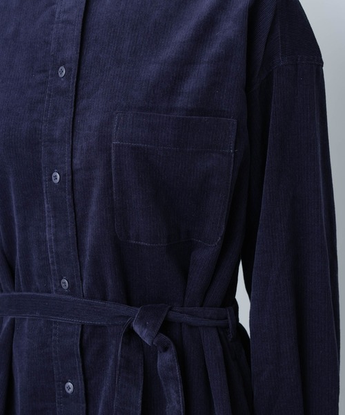 セール】【WEB限定】コーデュロイシャツワンピース（シャツワンピース