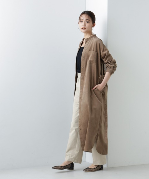 セール】【WEB限定】コーデュロイシャツワンピース（シャツワンピース